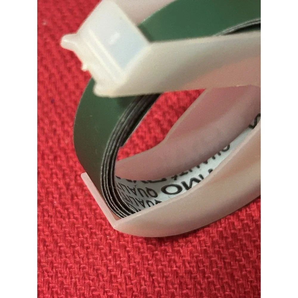 Vintage DYMO self-adhesive vinyl embossing label tape Set Of 5 Blue Green Orange